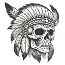 native American skull    tattoo design idea