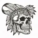 native American skull    tattoo design idea