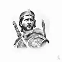 gladiator with Julius Caesar tattoo design idea