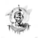 gladiator with Julius Caesar tattoo design idea