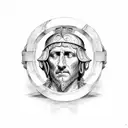 gladiator with Julius Caesar tattoo design idea