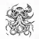 The Kraken destroying the ship tattoo design idea