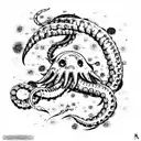 The Kraken destroying the ship tattoo design idea