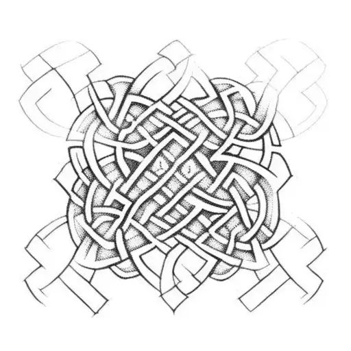 celtic knot and mexican  tattoo design idea
