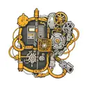 mining electrical circuit intertwined tattoo design idea