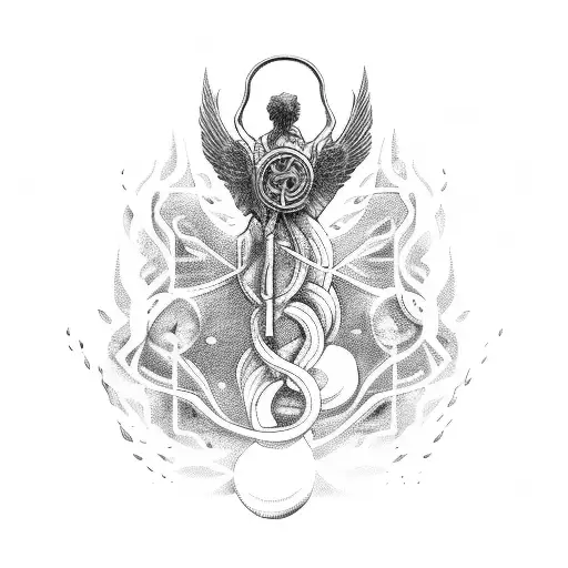 Greek God Prometheus stealing fire tattoo design idea