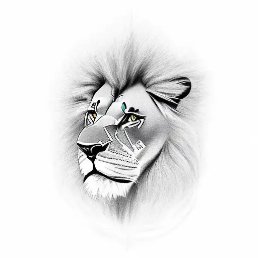 Samson rips lions mouth apart tattoo design idea