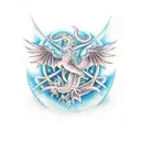 phoenix and dragon tattoo design idea