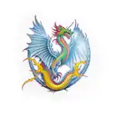 phoenix and dragon tattoo design idea