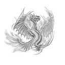 phoenix and dragon tattoo design idea