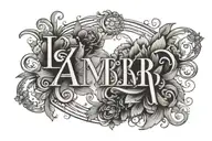 Initials AMB with date January 27, 2022 in roman numerals tattoo design idea