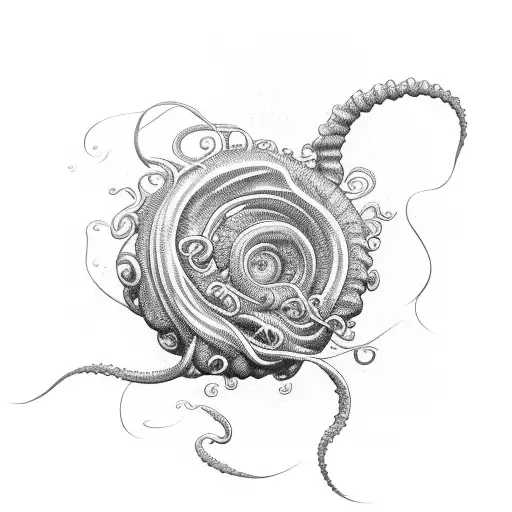 Motivational quote written in a swirling jellyfish tentacle tattoo design idea