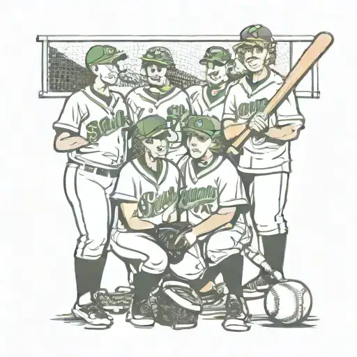 Social slow pitch 3rd place tattoo design idea