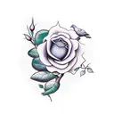 Rose with Doves and a Oak tree tattoo design idea