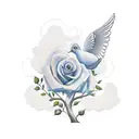 Rose with Doves and a Oak tree tattoo design idea