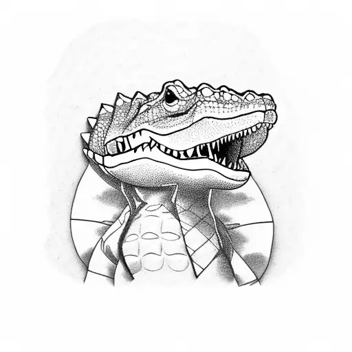 diaper alligator  tattoo design idea