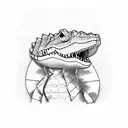 diaper alligator  tattoo design idea