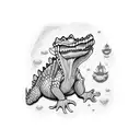 diaper alligator  tattoo design idea