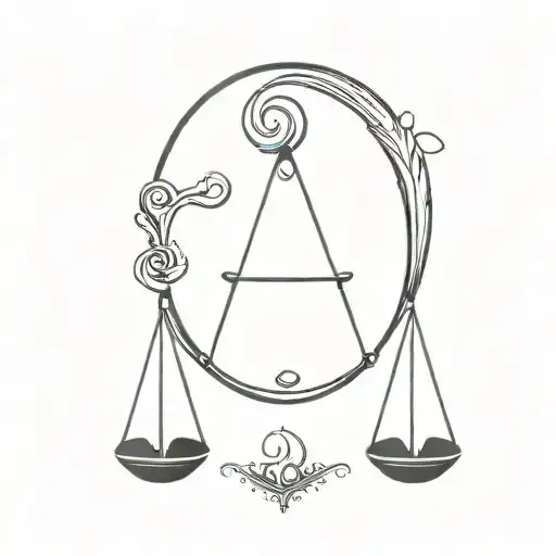 A unique design combining the scales of Libra and the horn of Capricorn into a harmonious symbol tattoo design idea