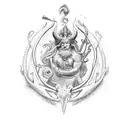 triton poseidon son tattoo design idea