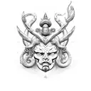 triton poseidon son tattoo design idea