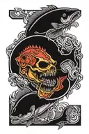 walleye skulls tattoo design idea