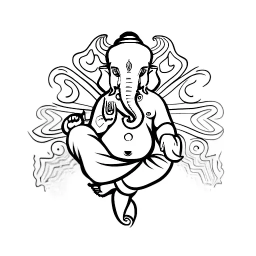 Minimalist Om & Ganesha Tattoo Idea - BlackInk AI