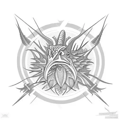 basquetball, lobos y dinosaurios tattoo design idea