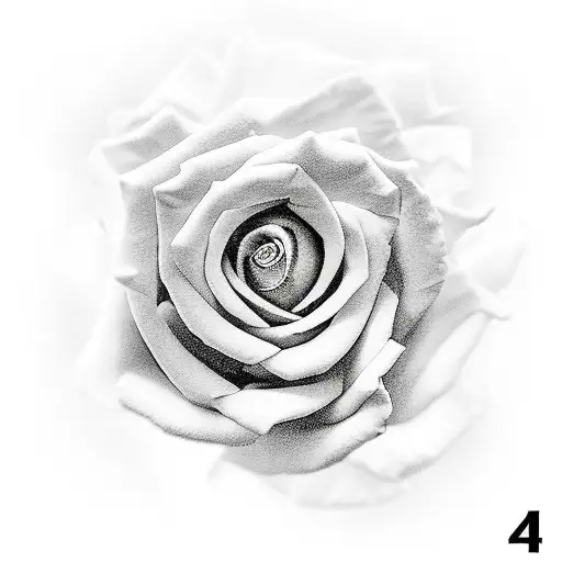 Four roses, one red other three in black and white  tattoo design idea