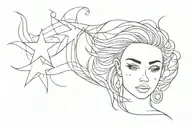 Bright Blue Star Woman tattoo design idea