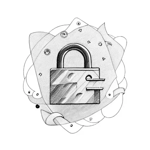 padlock and rainbow tattoo design idea