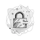 padlock and rainbow tattoo design idea