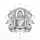 padlock and rainbow tattoo design idea