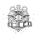 padlock and rainbow tattoo design idea