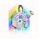 padlock and rainbow tattoo design idea