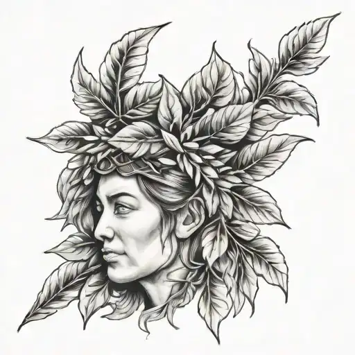 laurel wreath and tatakae tattoo design idea