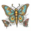 farming welding fishing butterflies flying tattoo design idea