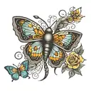 farming welding fishing butterflies flying tattoo design idea