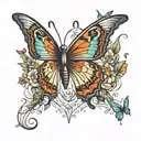 farming welding fishing butterflies flying tattoo design idea