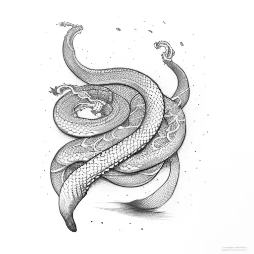 fire snake tattoo design idea