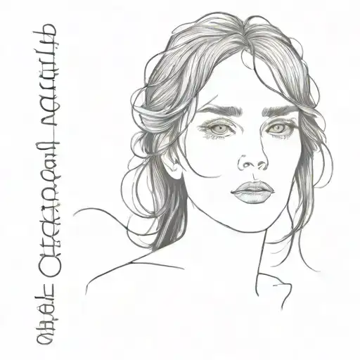 first name isabelle adjani's face tattoo design idea