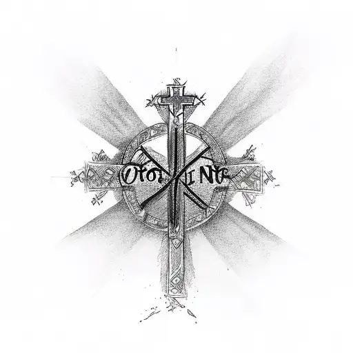 A cross with the words "The lord is on my side; I will not fear" tattoo design idea