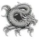 celtic dragon sleeping  tattoo design idea