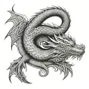 celtic dragon sleeping  tattoo design idea