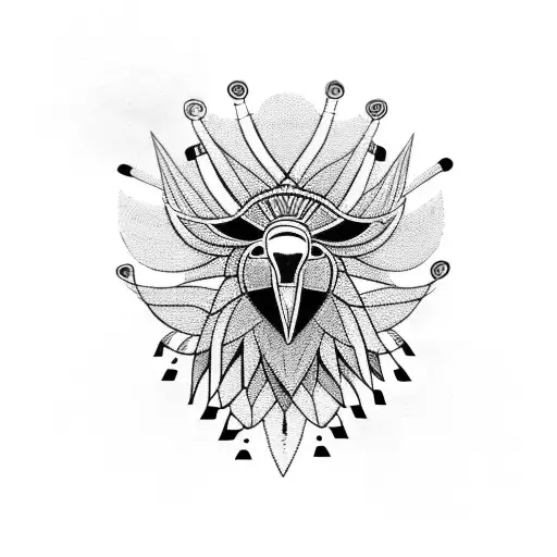 Emu in a tribal-inspired design tattoo design idea