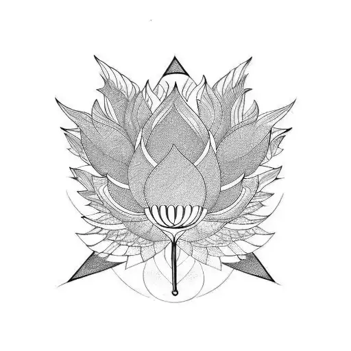 Phoenix lotus tattoo design idea