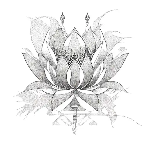 Phoenix lotus tattoo design idea