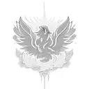 Phoenix lotus tattoo design idea