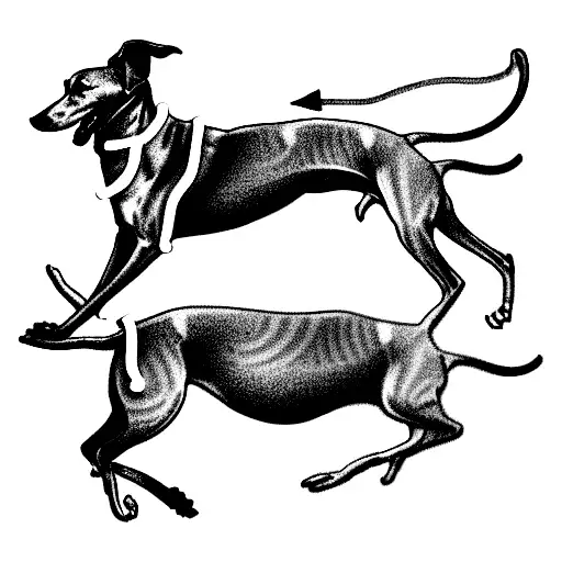 three greyhounds running across forearm  tattoo design idea