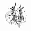three greyhounds running across forearm  tattoo design idea